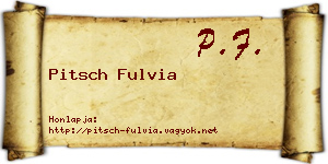 Pitsch Fulvia névjegykártya